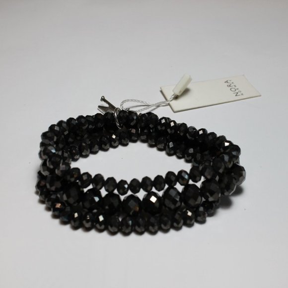 Brand New Designer "NORA NORWAY" Silver Triple Strand Crystal Bracelet - Picture 2 of 3